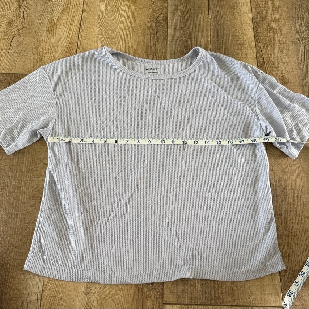 West Loop 2 piece short and shirt light blue set s/m - Picture 3 of 7